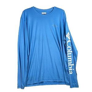 PFG Columbia Long Sleeve Shirt Mens Blue Size XL.‎
